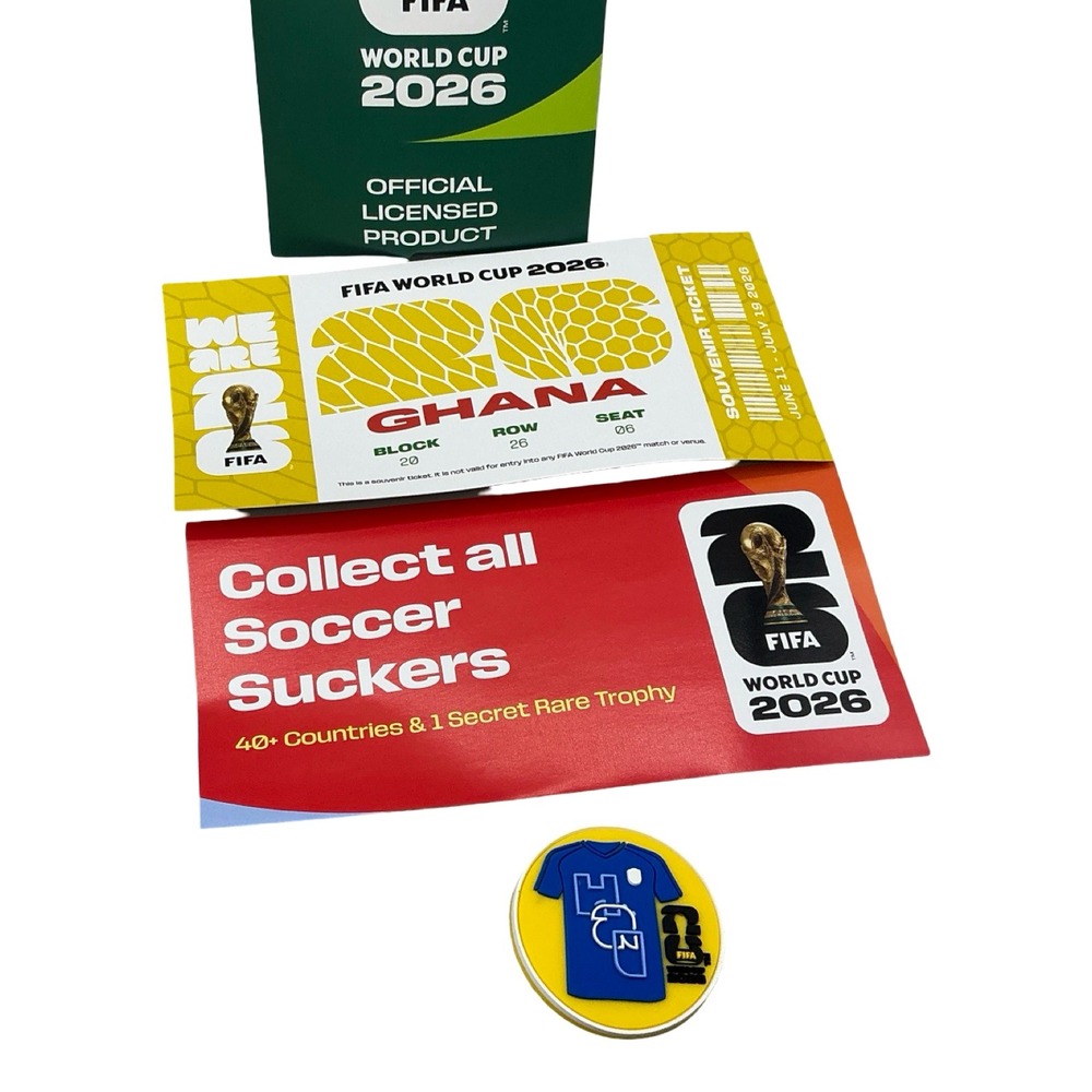 FIFA World Cup 2026 Official Ghana Souvenir Ticket and Soccer Sucker Set Blue - Picture 2 of 3